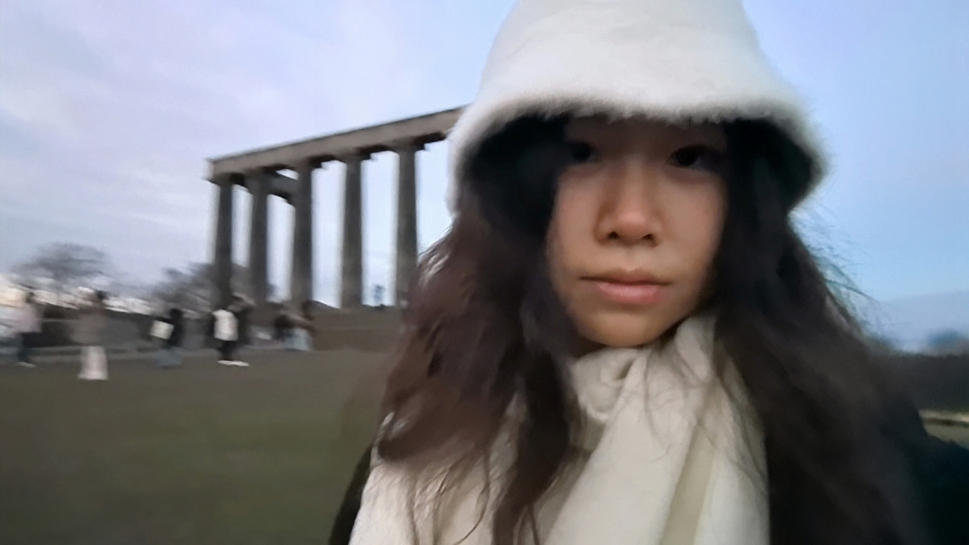 Yueyang enjoying the blue hour in Edinburgh